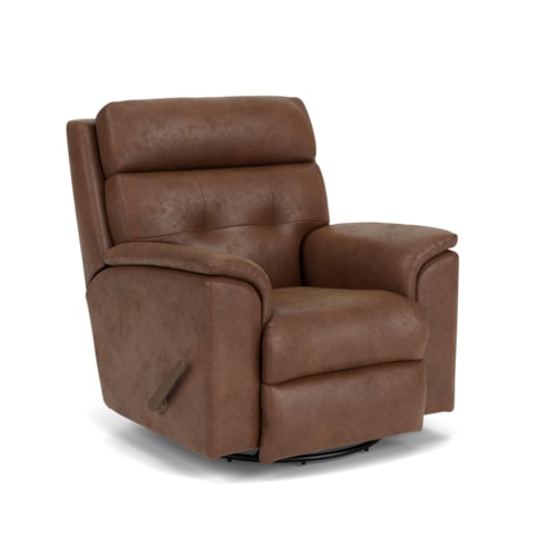 Casual Swivel Gliding Recliner with Tufted Back