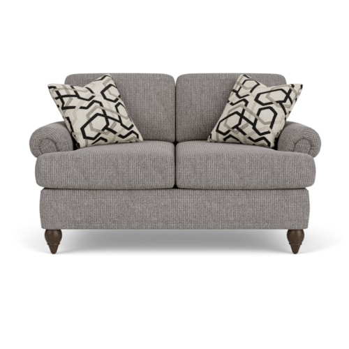 Traditional Loveseat with Rolled Arms