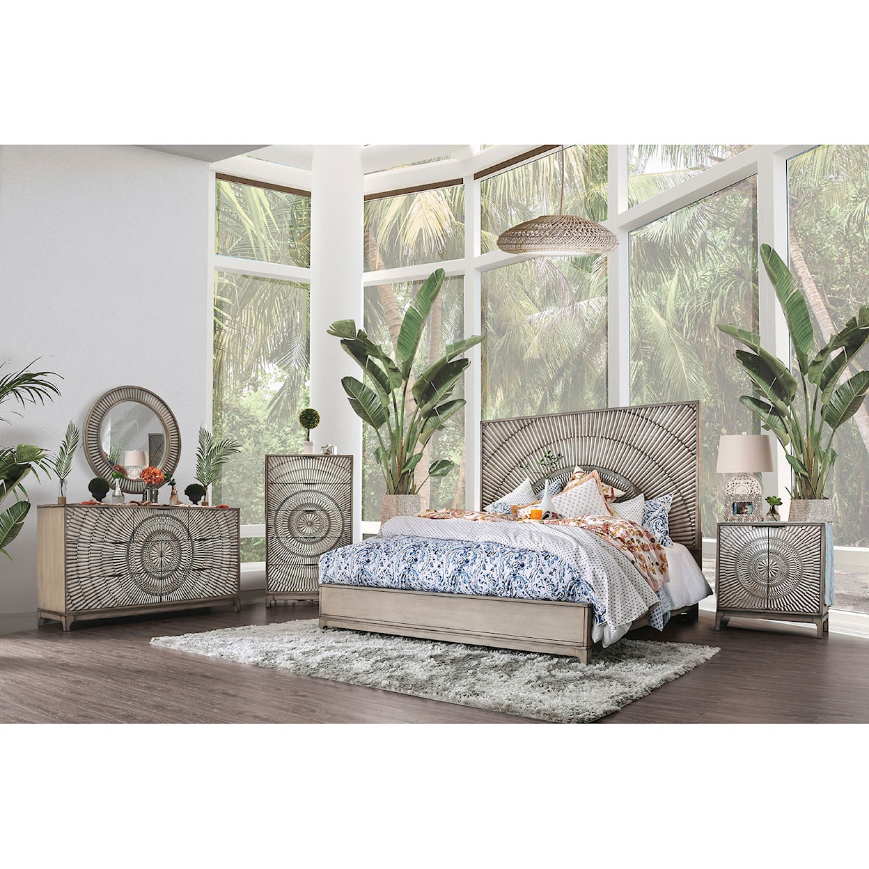 FUSA Kamalah 4-Piece Queen Bedroom Set