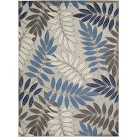 9'6" x 13' Grey/Blue Rectangle Rug