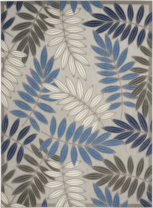 9'6" x 13' Grey/Blue Rectangle Rug