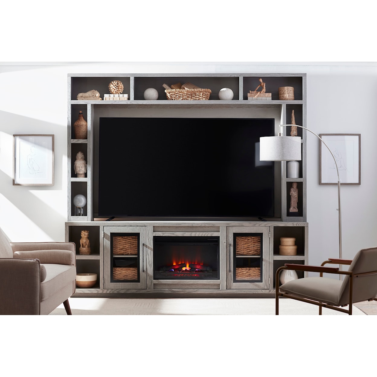 Aspenhome Paige Entertainment Fireplace Console and Hutch