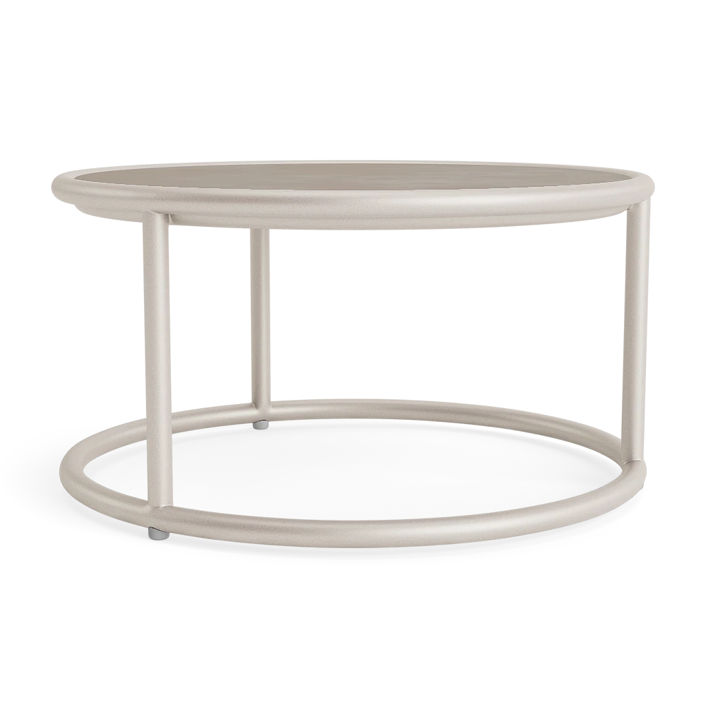 20" Round Aluminum Side Table w/Ceramic Top