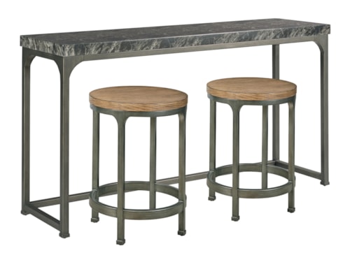 Contemporary Sofa Table with Stools