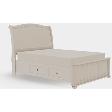 Queen Upholstered Bed Both Drawerside