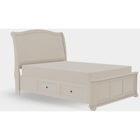 Queen Upholstered Bed Left Drawerside