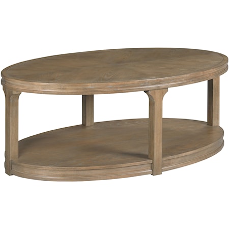 Transitional Oval Coffee Table on Casters