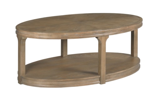 Transitional Oval Coffee Table on Casters