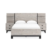 Contemporary Queen Panel Bed with Extensions