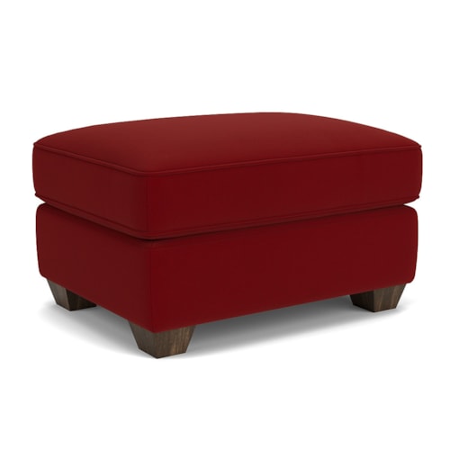 Transitional Ottoman with Tapered Legs
