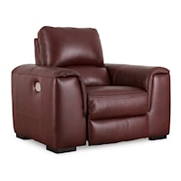 Contemporary Leather Match Power Recliner