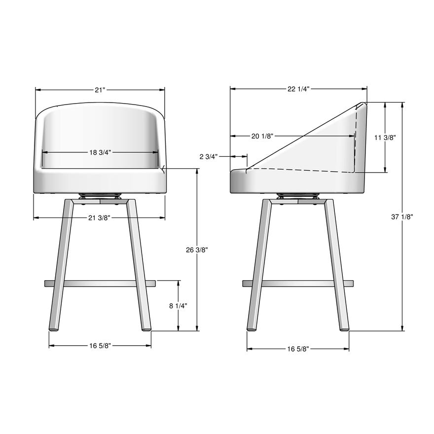 Amisco Wembley Upholstered Counter Height Swivel Stool