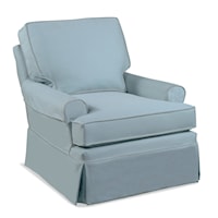 Transitional Swivel Chair with Slipcover