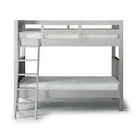 Transitional Twin Over Twin Bunk Bed with Angled Bunk Ladder