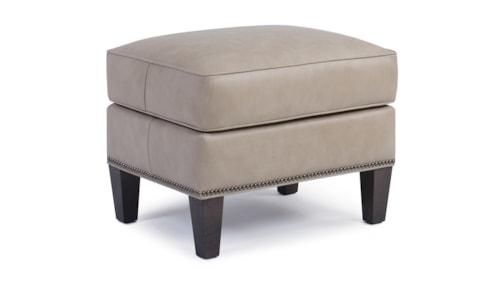Transitional Leather Ottoman