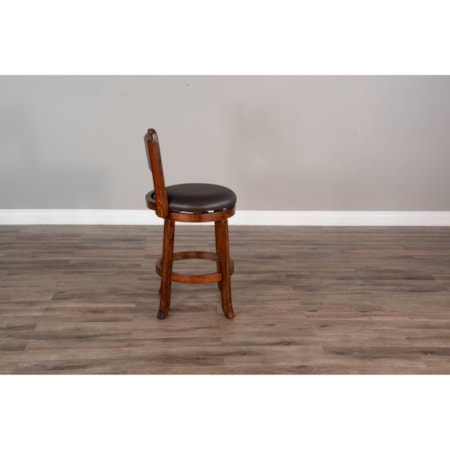 24&quot;H Swivel Barstool, Cushion Seat &amp; Back