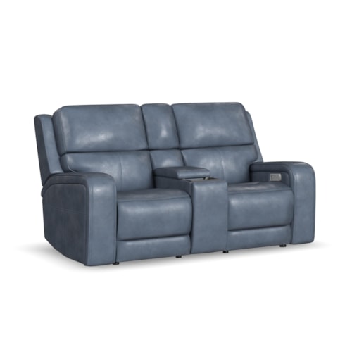 Casual Power Reclining Loveseat with Power Headrest, Lumbar, Heat, & Massage