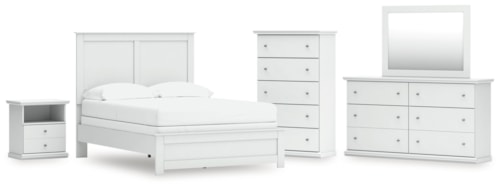 Full Panel Bed, Dresser, Mirror, Chest, And Nightstand