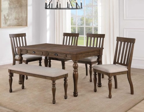 6-Piece Farmhouse Dining Set