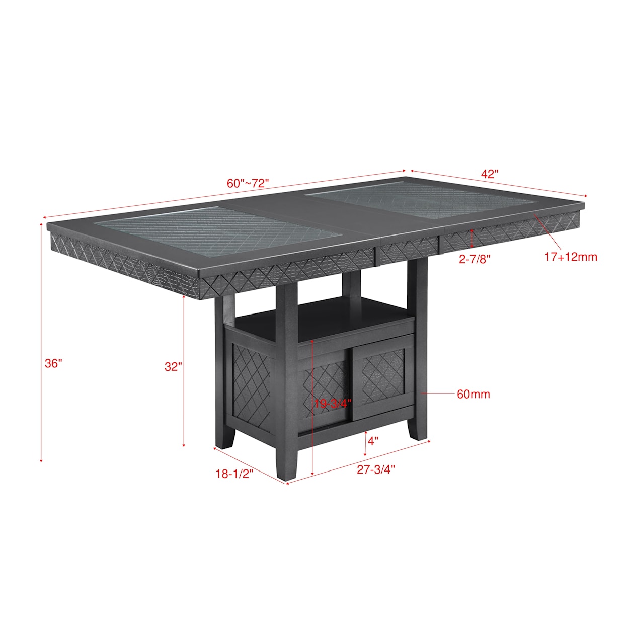 Crown Mark Bankston Counter Height Dining Table