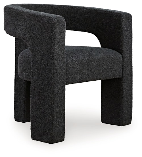 Barrel Accent Chair in Ebony Boucle