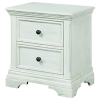 Traditional Solid Wood 2-Drawer Nightstand