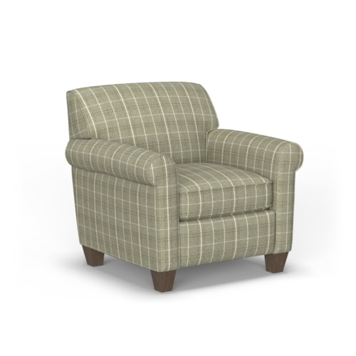 Transitional Accent Chair with Tapered Legs