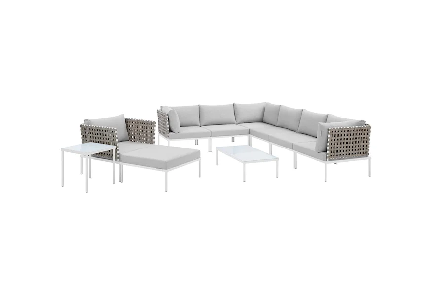 Harmony Outdoor 10-Piece Aluminum Sectional Sofa Set by Modway at Value City Furniture