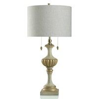 Traditional Sculpted Table Lamp with Faded Gold Accents