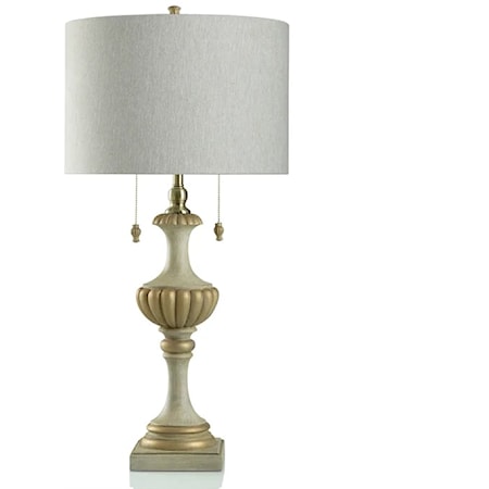 Traditional Sculpted Table Lamp with Faded Gold Accents