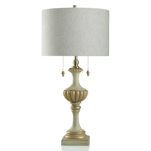 Traditional Sculpted Table Lamp with Faded Gold Accents