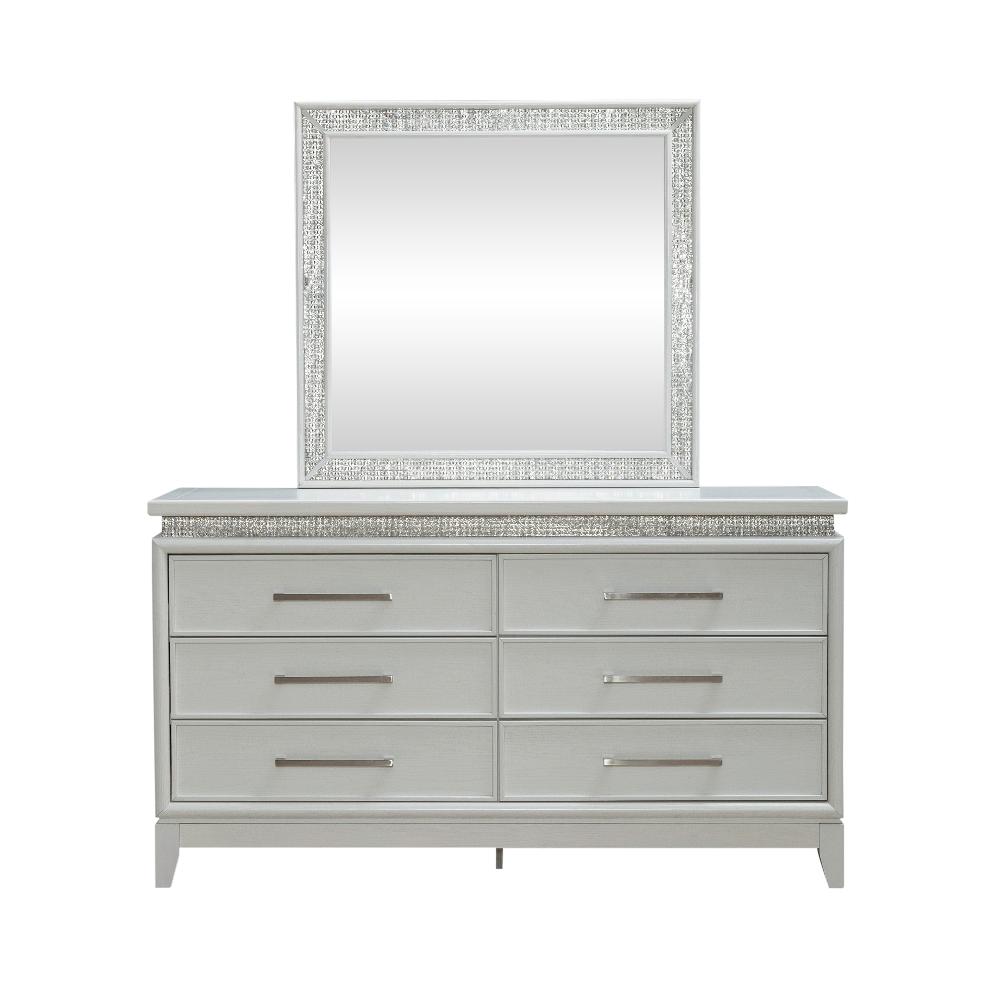 6-Drawer Dresser with LED Mirror