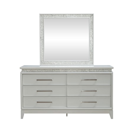 6-Drawer Dresser with LED Mirror