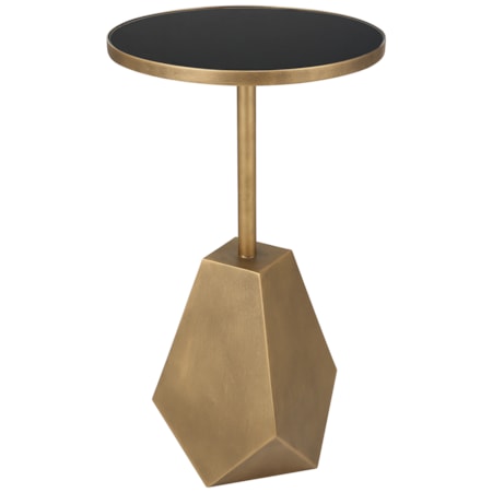 Comet Geometric Bronze Accent Table