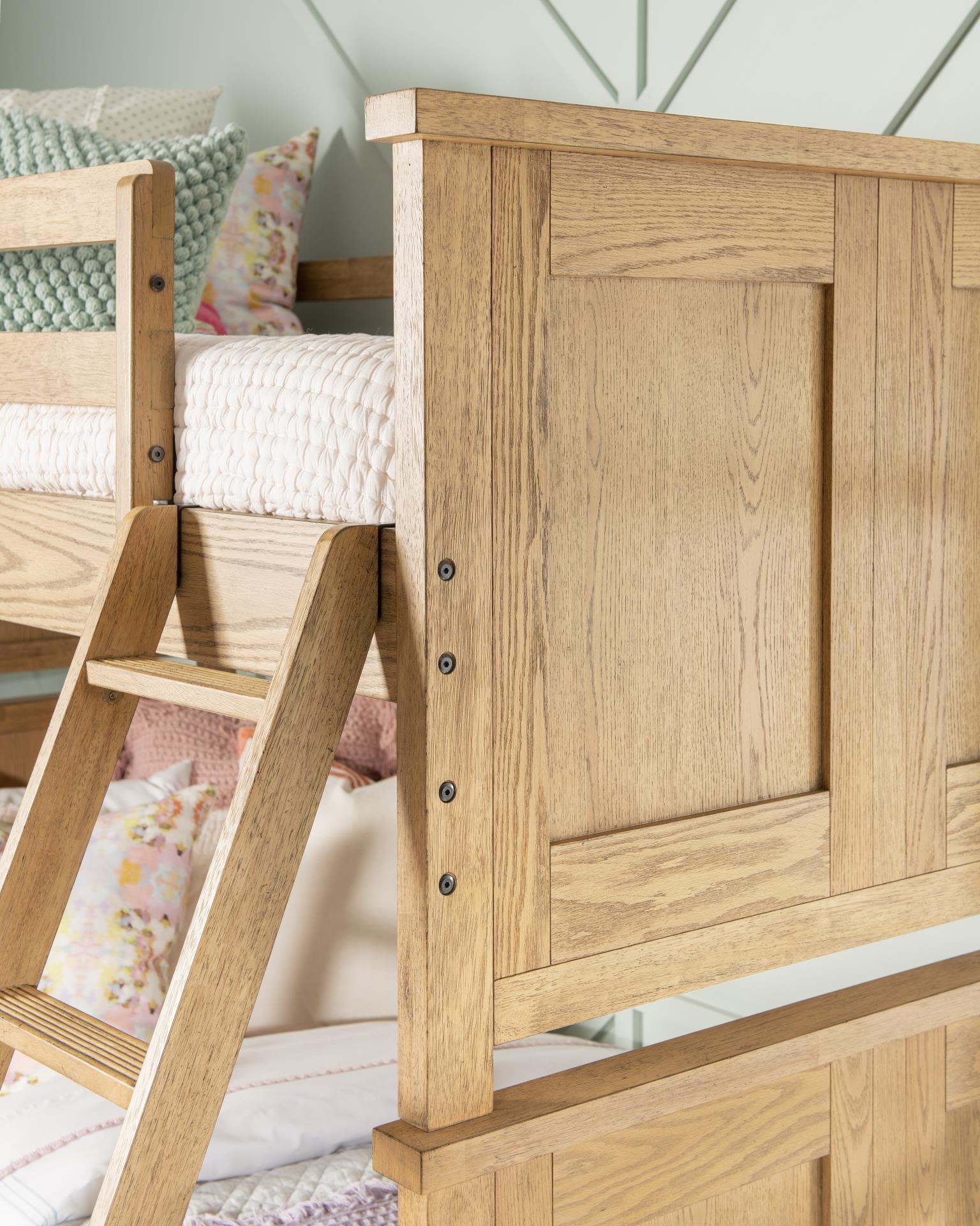 Twin over Twin Bunk End - Natural Hickory