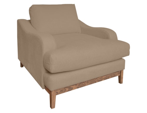 Mid-Century Modern Chair with Slope Arms