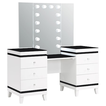 Talei 6-drawer Vanity Set w/ Lighting and