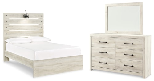 Full Panel Bed, Dresser And Mirror