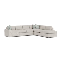 Contemporary Sectional Sofa with Track Arms
