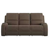 Casual Reclining Sofa with Dropdown Table and USB Port