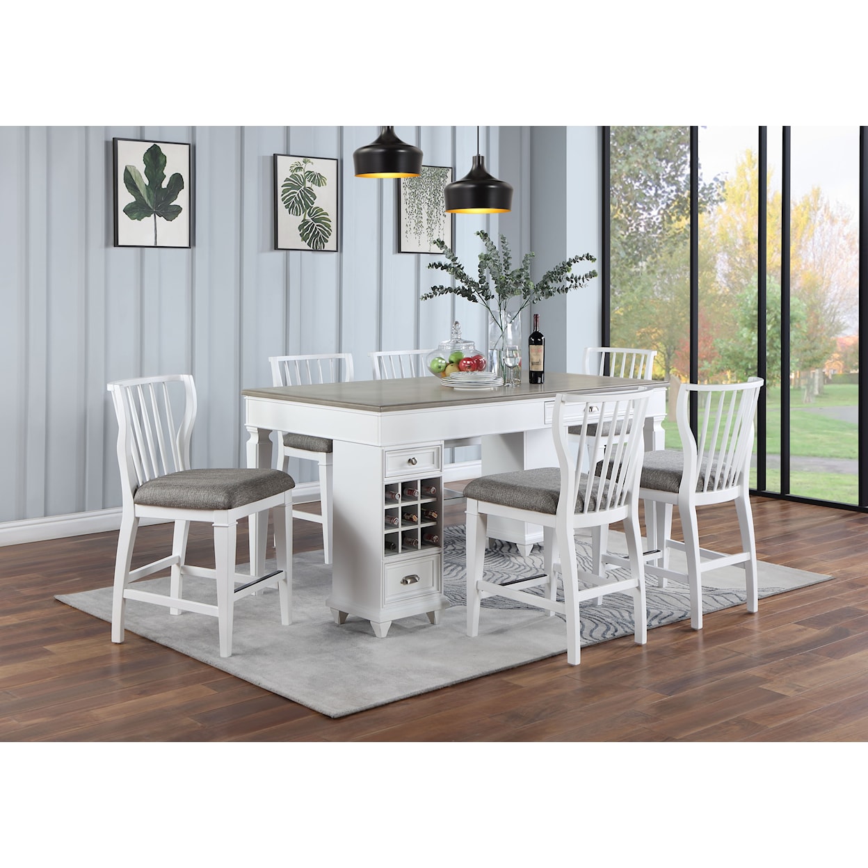 Holland House 6592 7-Piece Counter Height Dining Set