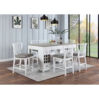 Farmhouse 7-Piece Counter Height Dining Set