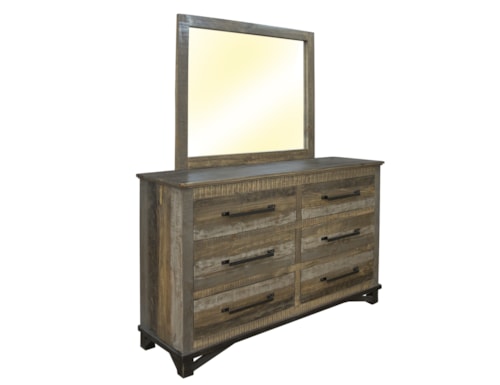 Rustic Dresser and Mirror Set