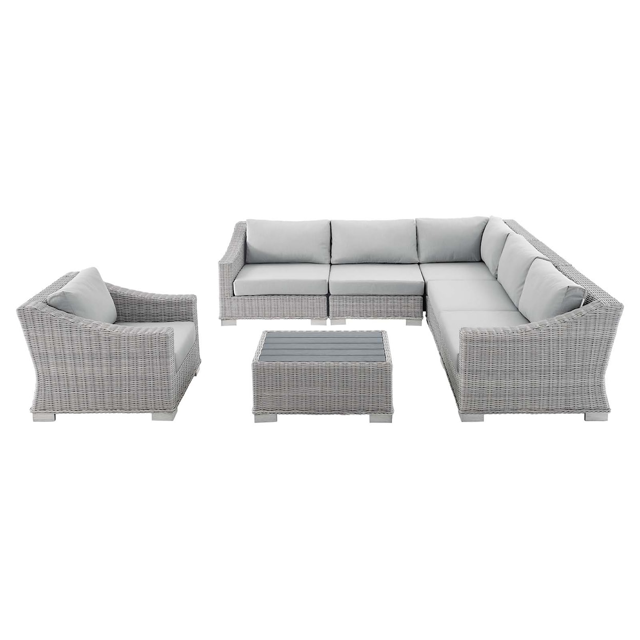 Modway Conway Outdoor 7-Piece Sectional Sofa Set