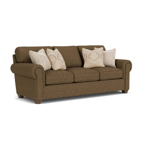 Transitional Sofa with Rolled Arms