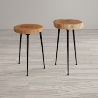 Wood and Iron Accent Tables (Set of 2)