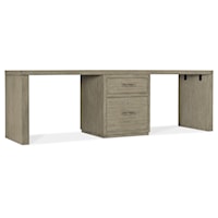 Casual 96" Storage Desk with Center File Cabinet