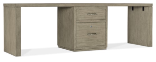 Casual 96" Storage Desk with Center File Cabinet