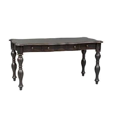 Traditional Black Writing Desk with Storage