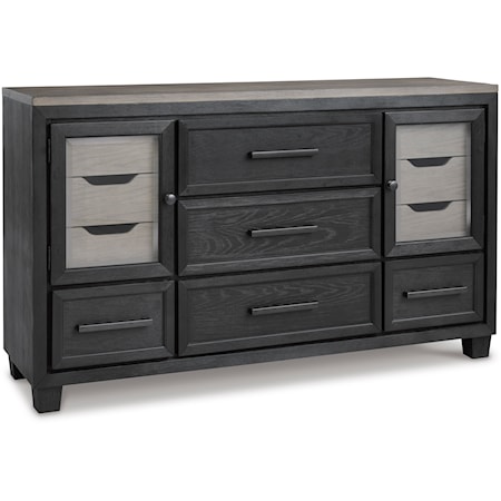Contemporary Eleven Drawer Two-Tone Dresser